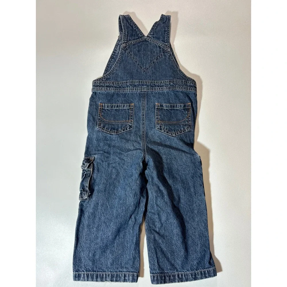 Gymboree Overalls Toddler Boys 2T Blue Denim Excellent Cargo Pockets Snaps